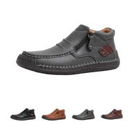 The First Young Driving Boots Men,Handmade Premium Leather Slip On Driving Boots,Thefirstyoung Mens Slip Ons (grey,9.5)