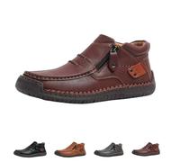 The First Young Driving Boots Men,Handmade Premium Leather Slip On Driving Boots,Thefirstyoung Mens Slip Ons (Deep brown,8.5)