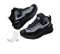 The First Young Safety Work Orthopedic Hiking Boots for Men - Arch Support Casual Lace-Up Walking Shoes, Non-Slip Outdoor Boots (Gray, Adult, Men, 7.5, Numeric, UK Footwear Size System, Medium)