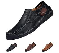 The First Young Shoes Men,Men's Casual Leather Loafers Shoes,Casual Slip on (Black,41)