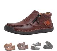 The First Young Shoes Men, The First Young Driving Boots Men, Men’s Handmade Premium Leather Slip-On Driving Boots (11,Dark brown)