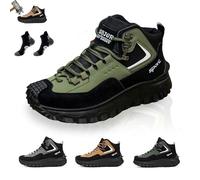 The First Young Shoes Men, The First Young Safety Work Orthopedic Hiking Boots, Puncture Proof Non Slip Safety Shoes with Arch Support for Work, Hiking & Outdoor(Green,7 UK)