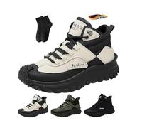 The First Young Shoes Men,Thefirstyoung Work Boots Orthopedic Boots for Men Wide Toe Arch Support Orthopedic Hiking Sneakers Puncture Proof Slip on Sneakers (Black/White,44EU)
