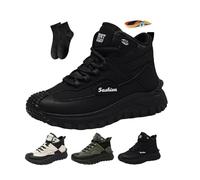 The First Young Shoes Men,Thefirstyoung Work Boots Orthopedic Boots for Men Wide Toe Arch Support Orthopedic Hiking Sneakers Puncture Proof Slip on Sneakers (Black,41EU)