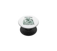 The Fish Whisperer Funny Vintage Bass Fishing Angler Design PopSockets Adhesive PopGrip