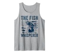 The Fish Whisperer US Flag Funny Fishing Tank Top