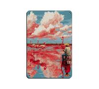 The Fisherman And The Flamingo Retro Poster Metal Tin Sign Chic Art Retro Iron Painting Bar People Cave Cafe Family Garage Poster Wall Decoration 8x12inch(20x30cm)