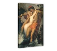The Fisherman And The Siren 1858 Painting by Frederic Leighton Canvas Art Poster And Wall Art Picture Print Modern Family Bedroom Decor Frame 12x18inc