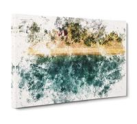 The Fishing Boat Watercolour Modern Canvas Wall Art Print Ready to Hang, Framed Picture for Living Room Bedroom Home Office Décor, 24x16 Inch (60x40 cm)