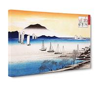 The Fishing Boats Returning To Yabase By Utagawa Hiroshige Canvas Print | Gallery Wrapped 30mm Frame Wall Art | 20x14 inches | Ready to Hang | Asian Beach Picture | Living Room Bedroom Lounge Office