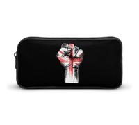 The Fist and The British Flag Pen Holder Pouch Large Storage Pencil Case with Zippered Stationery Bag Office