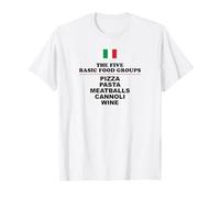 The Five Basic Food Groups Funny Italian T-Shirt