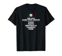 The Five Basic Food Groups Funny Italian Value Graphic T-Shirt