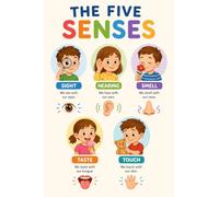 The Five Senses Chart Poster Print A3 Educational Kids Wall Art Classroom Decor