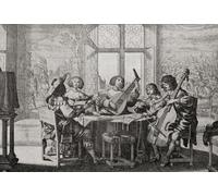 The Five Senses - Hearing after Abraham Bosse 17th century. From Modes and Manners published 1935. Poster Print by Hilary Jane Morgan (17 x 11)