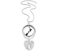 the flag island country map new Pendant Angel Wings Rotating Necklace Jewelry
