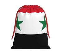 The flag of Syria Print Drawstring Bag wrap, String Pouches, Premium Packaging Bags for Business & Events S