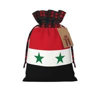 The flag of Syria Print Drawstring Bags, Candy Snack Bag, Reusable Holiday Pouches for Wrapping & Storage M