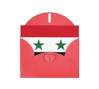 The flag of Syria Print Shimmer Blank Greeting Cards with Envelopes, Elegant DIY Invitations,Thank You Notes