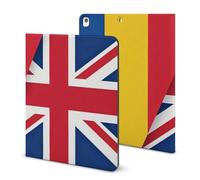 The Flags of Romania And The United Kingdom Funny Tablet Case Compatible with IPAD 2020 （10.2in） Personality Protective Cover with Pen Slot