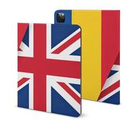 The Flags of Romania And The United Kingdom Funny Tablet Case Compatible with IPAD Pro 2020 （11in） Personality Protective Cover with Pen Slot