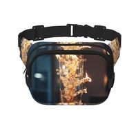 The Flame in the Cup Square double - layer fanny pack with adjustable shoulder strap - travelling fanny pack - perfect for outdoor sports, Black, One Size