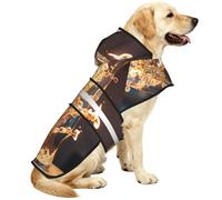 The Flame In The Cup Waterproof Dog Raincoat And Rain Jacket With Hood, Reflective Strips And Adjustable Belly Strap, Fits Small To Large Dogs