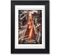 The Flash Cast Signed Autograph Signature A4 Poster Photo Print Photograph Wall Art Picture TV Show Series Season DVD Boxset Present Gift (A4 BLACK FRAMED & MOUNTED)
