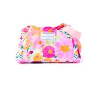 The Flat Lay Co. Makeup Bag - Bouquet Flowers Travel Make Up Organiser for Cosmetics, Eyeshadow, Make-Up Brushes, Lipstick & Tools - Drawstring Makeup Bag Storage with Brush Holder & Large Pockets