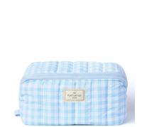 The Flat Lay Co. Marshmallow Flat Lay Makeup Box Bag - Baby Blue Gingham