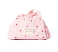 The Flat Lay Co Parachute Drawstring Makeup Bag, Sweet Pink Hearts
