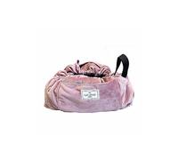 The Flat Lay Co. Pink Velvet Open Flat Makeup Bag Pink