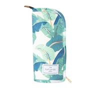The Flat Lay Co Standing Makeup Brush Case, Tropical Leaves