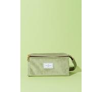 The Flat Lay Co. Open Flat Makeup Box Bag In Sage Green Velvet 1Each