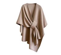 The Fleece Drape Shawl, Winter Shawl Wraps For Women, Soft Open Front Poncho Sweater for Spring Fall Winter(Camel)