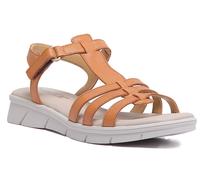 The Flexx Bubu Set Womens Leather Strappy Wedge Sandals In Cognac Size UK 4 - 8