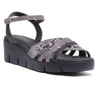 The Flexx Emoticon Womens Leather Wedge Sandals In Black Rock Gold Size UK 3 - 8