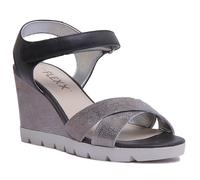 The Flexx Lot Off S-Flex Wedge Backstrap Sandal In Silverblk Size UK 3 - 8