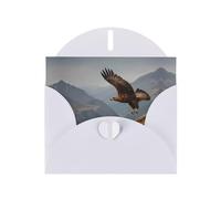 The flight of the golden eagle White Patterns greeting card 6x4 inches with envelope, covering birthdays, weddings and other occasions