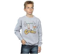 The Flintstones Boy's Bam Bam Gains Distressed Sweatshirt in Grey | Size: 9 Years The Flintstones Grey 9 Years