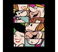 The Flintstones Cartoon Squares Women's T-Shirt - Black - XL