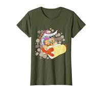 The Flintstones Coming Through T-Shirt, Women, Olive Green, 3X-Large