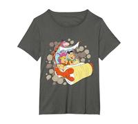 The Flintstones Coming Through T-Shirt, Women's Plus, Asphalt Grey, 4X