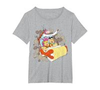 The Flintstones Coming Through T-Shirt, Women's Plus, Heather Grey, 6X