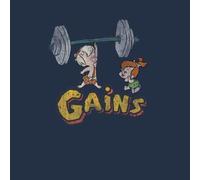 The Flintstones Distressed Bam Bam Gains Men's T-Shirt - Navy - XL