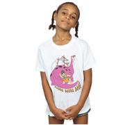 The Flintstones Girl's Yabba Dabba Doo Cotton T-Shirt in White | Size: 5-6 Years The Flintstones White 5-6 Years