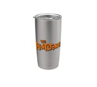 The Flintstones Logo on White Stainless Steel Insulated Tumbler