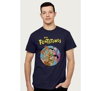 The Flintstones Men's Characters Together T-Shirt in Navy | Size: XL The Flintstones Navy XL