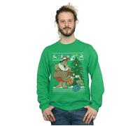 The Flintstones Men's Christmas Fair Isle Sweatshirt in Green | Size: 2XL The Flintstones Green 2XL