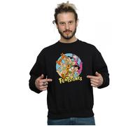 Absolute Cult The Flintstones Men's Group Circle Sweatshirt Black Small